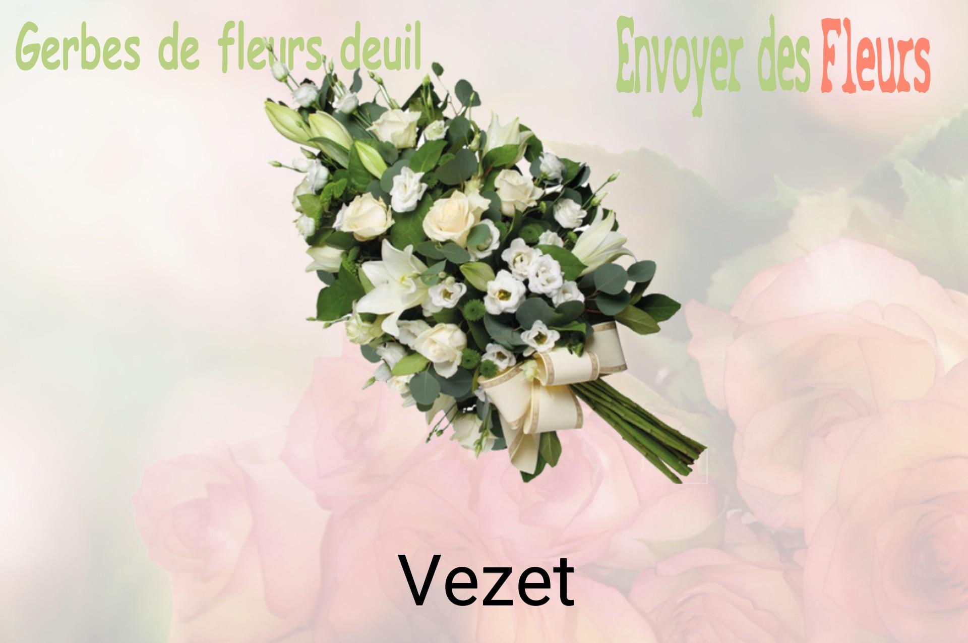 Gerbe de fleurs de deuil livrée à Vezet